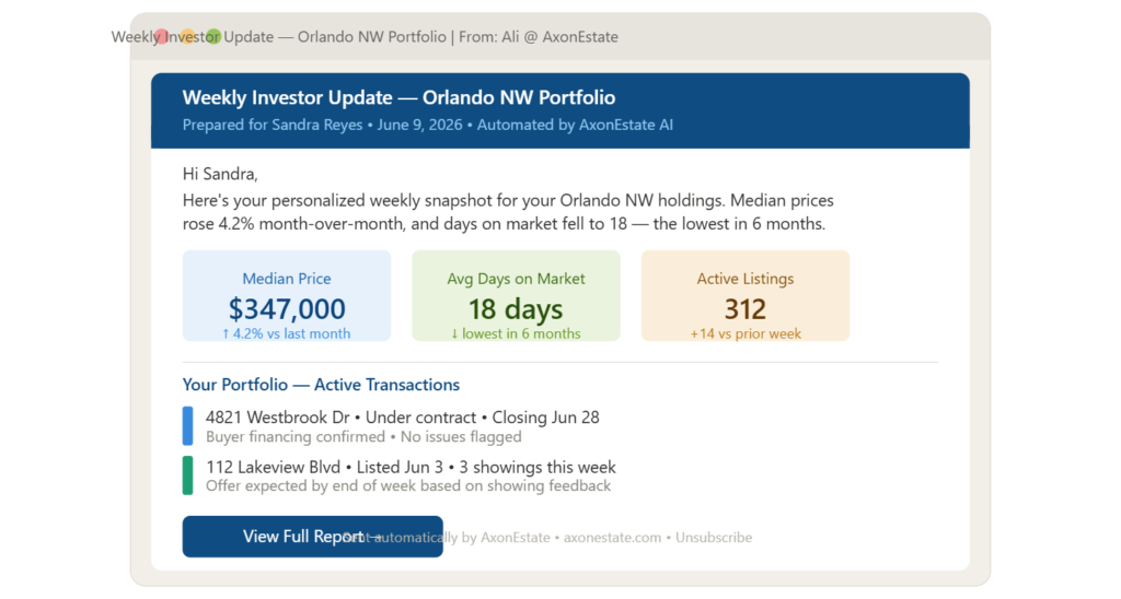 automated vendor reporting real estate